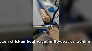 ใช้งานง่ายเครื่องบรรจุหมอนสูญญากาศไก่แช่แข็งเนื้อวัวและหมูเครื่องบรรจุภัณฑ์ Flow Pack