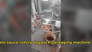 เครื่องบรรจุ doypack ซอส Rotory คุณภาพสูง เครื่องบรรจุภัณฑ์ Doypack Rotory นมคุณภาพสูง