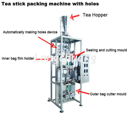 คุณภาพ  Inner And Outer Teabag Packaging Machine Stainless Steel Tea Stick Packaging Machine โรงงาน